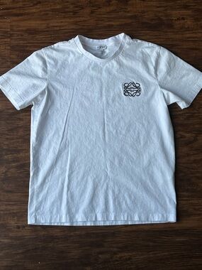 Loewe White T-Shirt with Black Anagram Logo - Men's